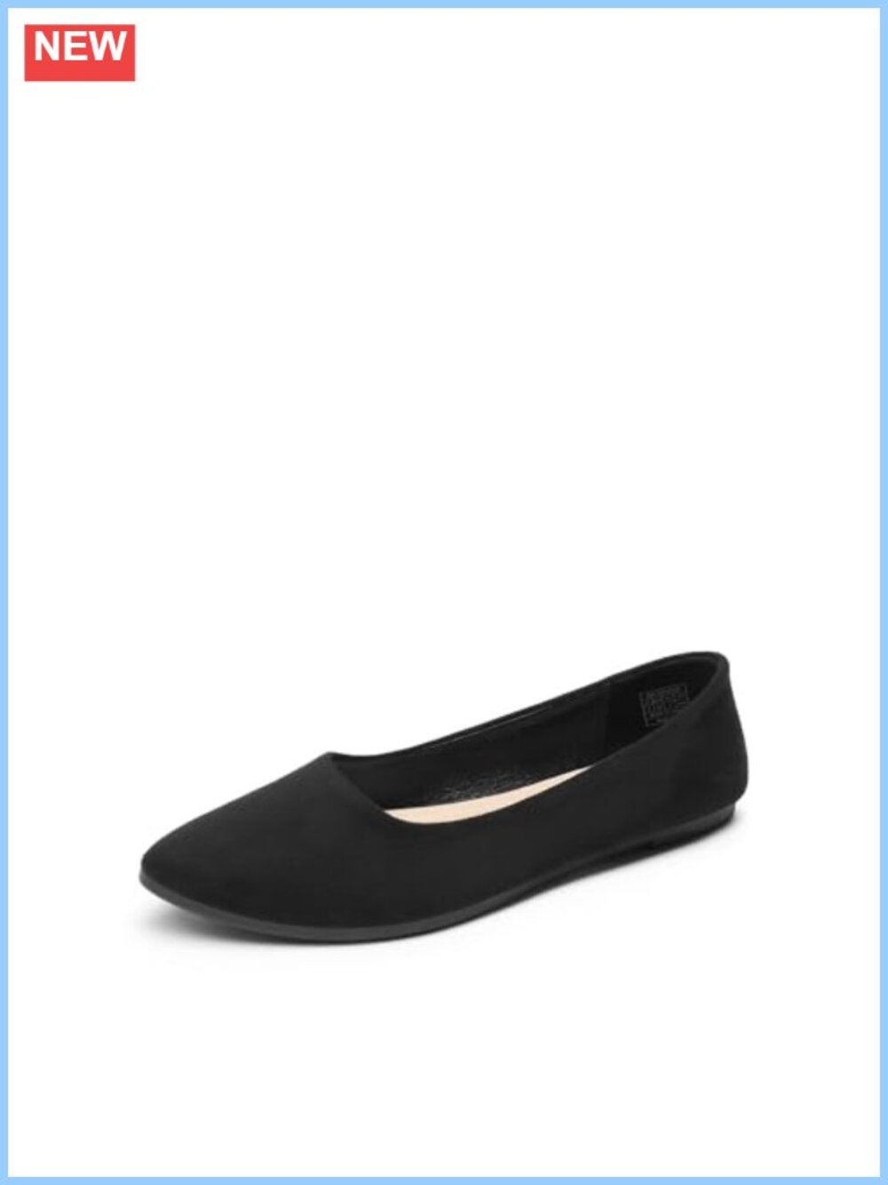 Women's Pointed Toe Flexible Faux Suede Ballet Flats